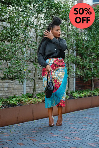 Awele Tassle Gold Skirt Apparel & Accessories