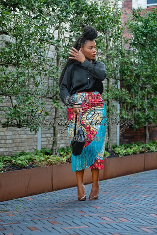 Awele Tassle Gold Skirt Apparel & Accessories