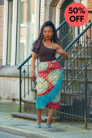 Awele Tassle Gold Skirt Apparel & Accessories