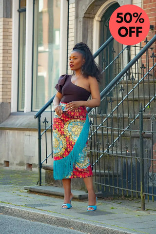 Awele Tassle Gold Skirt Apparel & Accessories