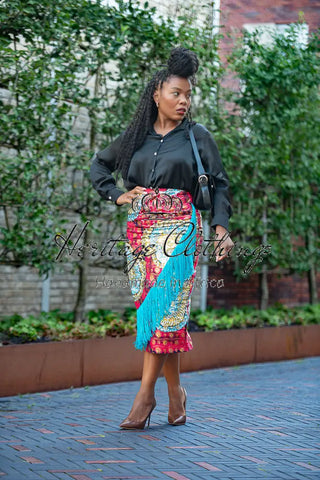 Awele Tassle Gold Skirt Apparel & Accessories