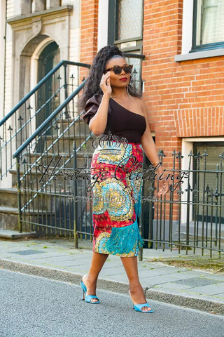 Awele Tassle Gold Skirt Apparel & Accessories