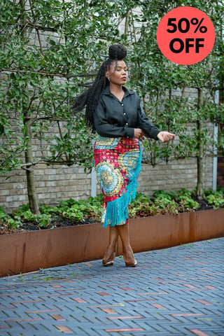 Awele Tassle Gold Skirt Apparel & Accessories