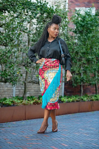 Awele Tassle Gold Skirt Apparel & Accessories