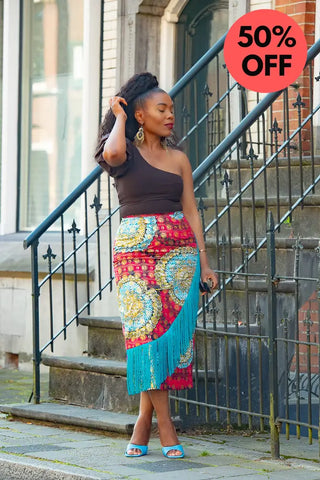 Awele Tassle Gold Skirt Apparel & Accessories