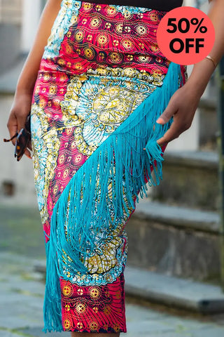 Awele Tassle Gold Skirt Apparel & Accessories