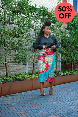 Awele Tassle Gold Skirt Apparel & Accessories