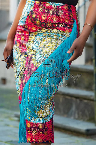 Awele Tassle Gold Skirt Apparel & Accessories