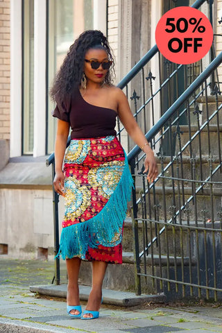 Awele Tassle Gold Skirt Apparel & Accessories