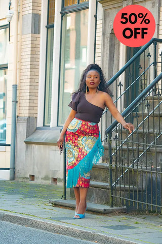 Awele Tassle Gold Skirt Apparel & Accessories