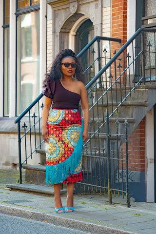 Awele Tassle Gold Skirt Apparel & Accessories