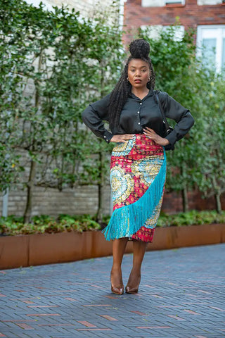 Awele Tassle Gold Skirt Apparel & Accessories