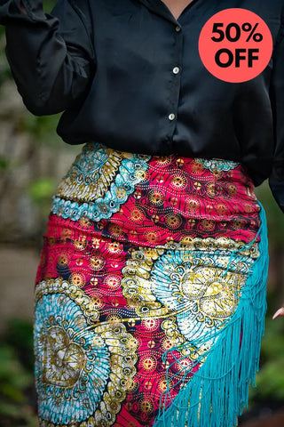 Awele Tassle Gold Skirt Apparel & Accessories
