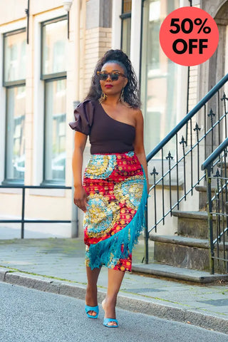 Awele Tassle Gold Skirt Apparel & Accessories