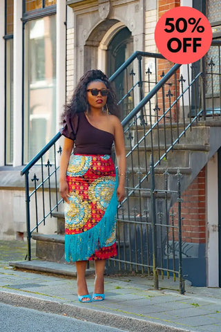 Awele Tassle Gold Skirt Apparel & Accessories