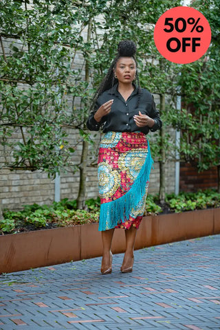 Awele Tassle Gold Skirt Apparel & Accessories