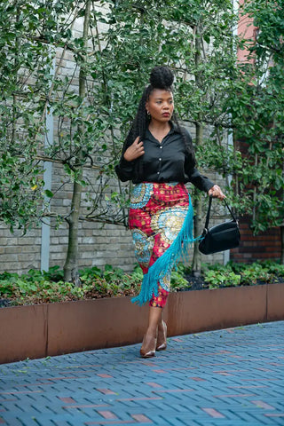 Awele Tassle Gold Skirt Apparel & Accessories