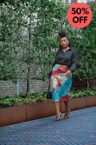 Awele Tassle Gold Skirt Apparel & Accessories