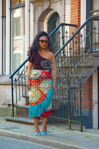 Awele Tassle Gold Skirt Apparel & Accessories