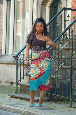 Awele Tassle Gold Skirt Apparel & Accessories