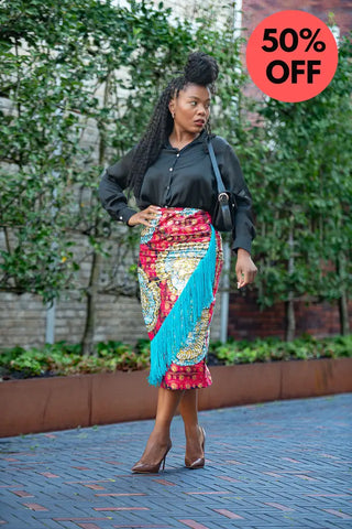 Awele Tassle Gold Skirt Apparel & Accessories