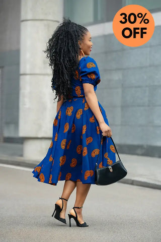AYANDA BLUE MIDI DRESS Dresses