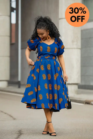 AYANDA BLUE MIDI DRESS Dresses