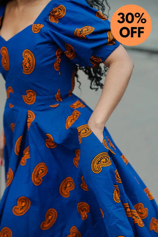 AYANDA BLUE MIDI DRESS Dresses