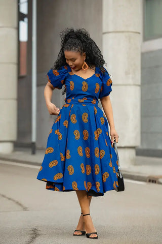 AYANDA BLUE MIDI DRESS Dresses
