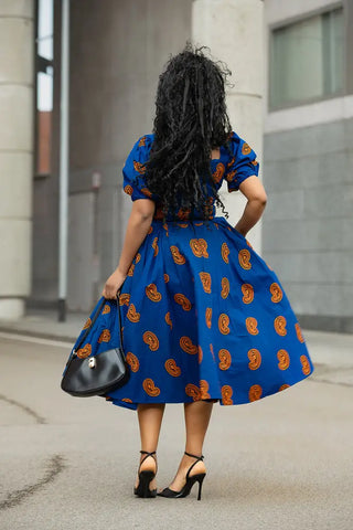 AYANDA BLUE MIDI DRESS Dresses