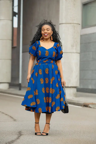 AYANDA BLUE MIDI DRESS Dresses