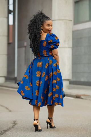 AYANDA BLUE MIDI DRESS Dresses