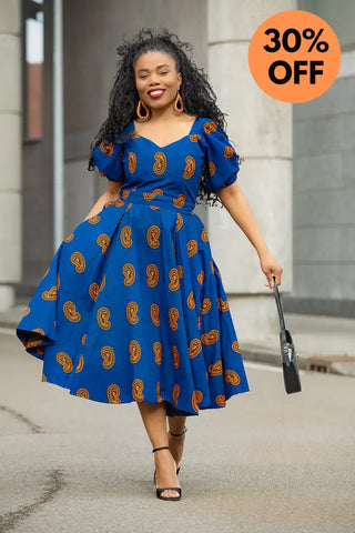 AYANDA BLUE MIDI DRESS Dresses