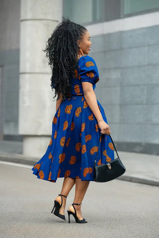 AYANDA BLUE MIDI DRESS Dresses