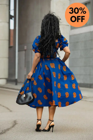 AYANDA BLUE MIDI DRESS Dresses