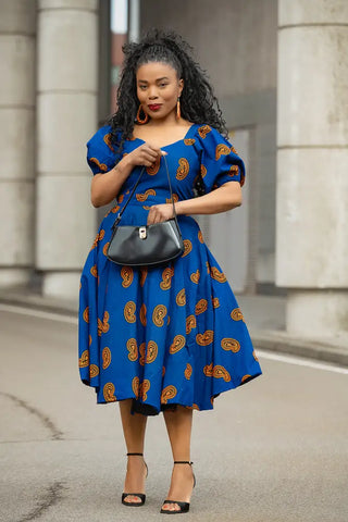 AYANDA BLUE MIDI DRESS Dresses