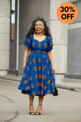 AYANDA BLUE MIDI DRESS Dresses
