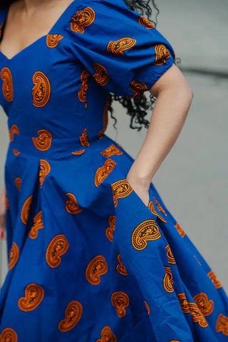 AYANDA BLUE MIDI DRESS Dresses