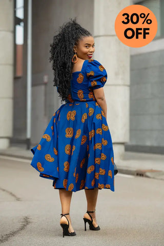 AYANDA BLUE MIDI DRESS Dresses