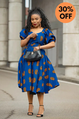 AYANDA BLUE MIDI DRESS Dresses