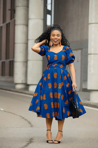 AYANDA BLUE MIDI DRESS Dresses