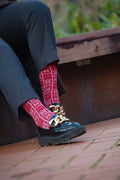 BENIN RED AND WHITE SOCKS UK 4-8/EU 36-41