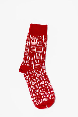 BENIN RED AND WHITE SOCKS UK 4-8/EU 36-41