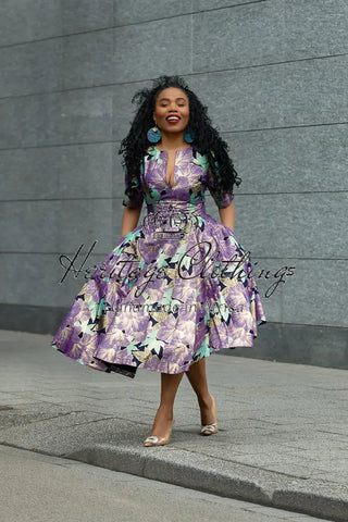 BEVERLY PURPLE AND GOLD DRESS Dresses