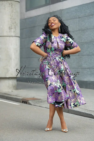 BEVERLY PURPLE AND GOLD DRESS Dresses