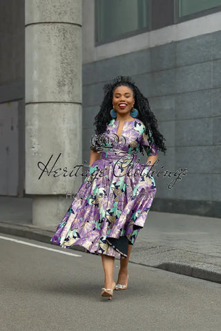 BEVERLY PURPLE AND GOLD DRESS Dresses