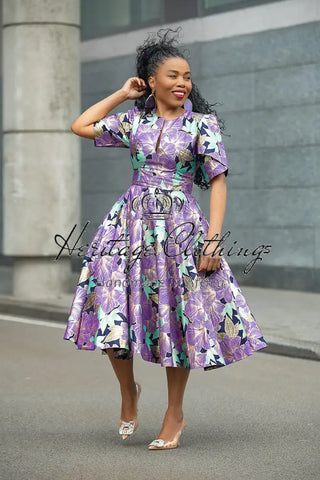 BEVERLY PURPLE AND GOLD DRESS Dresses