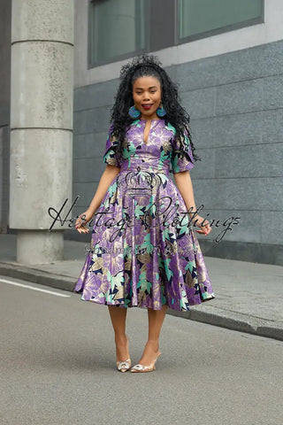 BEVERLY PURPLE AND GOLD DRESS Dresses