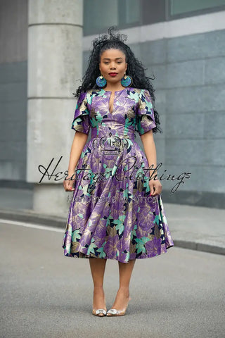 BEVERLY PURPLE AND GOLD DRESS Dresses