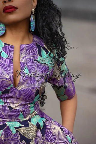 BEVERLY PURPLE AND GOLD DRESS Dresses